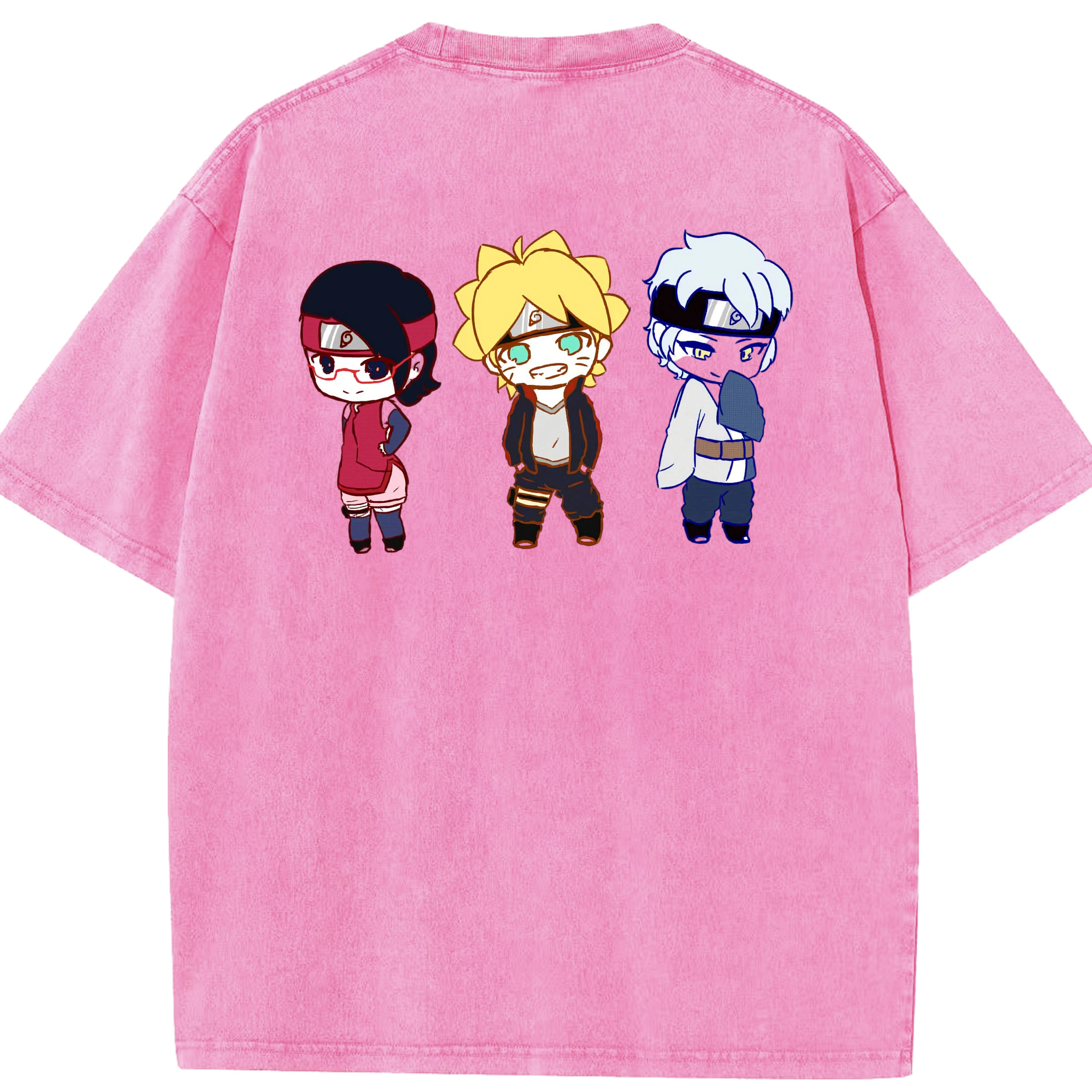 （画像用） NARUTO -ナルト- うずまき ボルト Uzumaki Boruto 綿100% ヴィンテージ風 半袖Tシャツ（背面プリント）
